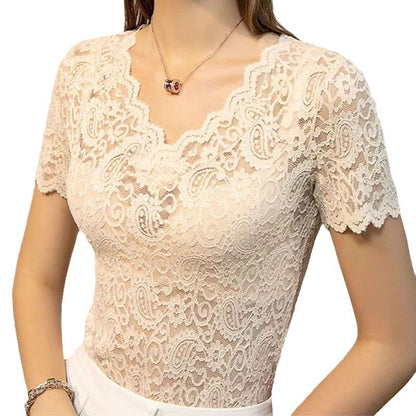 V-neck Sexy Lace Shirt